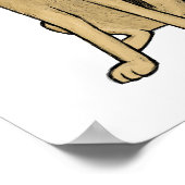 Mooie Duitse Herder Hond Cartoon Art Tekening Poster (Hoek)