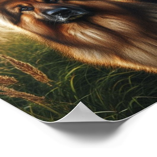 Mooie Duitse herder hond Poster (Hoek)