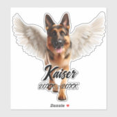 Mooie Duitse Herder met Wings Memorial Sticker (Vel)