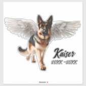 Mooie Duitse Herder met Wings Memorial Sticker (Vel)