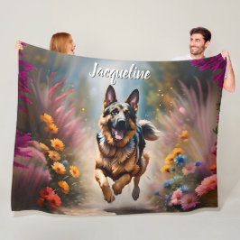 Mooie Duitse herderhond Fleece Deken