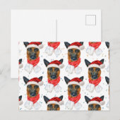 Mooie Duitse Herdershond Kerst Patroon Feestdagenkaart (Voorkant / Achterkant)
