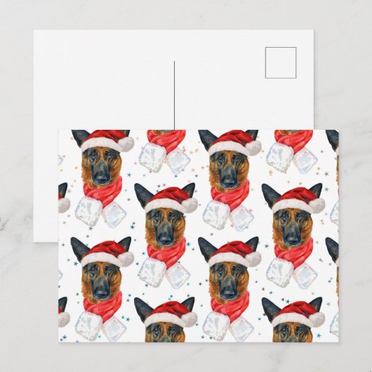 Mooie Duitse Herdershond Kerst Patroon Feestdagenkaart (Voorkant / Achterkant)