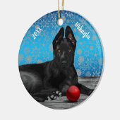 Mooie Duitse Herderspup Kerstmis  Keramisch Ornament (Links)