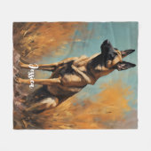 Mooie Duitse Malinois Fleece Deken (Voorkant (Horizontaal))