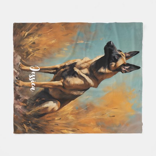 Mooie Duitse Malinois Fleece Deken (Voorkant (Horizontaal))