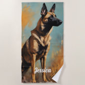 Mooie Duitse Malinois Strandlaken (Voorkant)