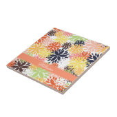 Mooie, dunne, florale illustratie patroon tegeltje (Zijkant)