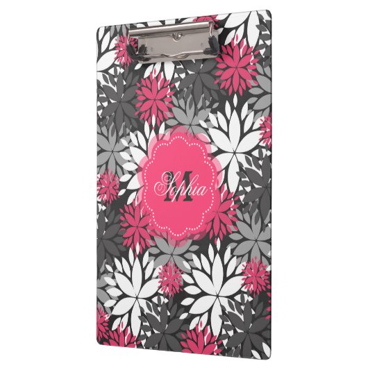 Mooie, dunne monogram floraal patroon klembord (Links)