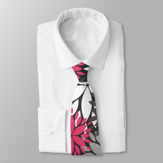 Mooie, dunne monogram floraal patroon stropdas (Gebonden)