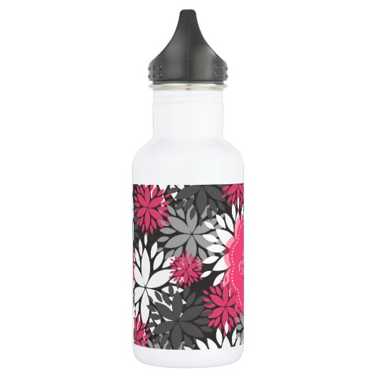 Mooie, dunne monogram floraal patroon waterfles  (Links)