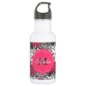 Mooie, dunne monogram floraal patroon waterfles  (Voorkant)