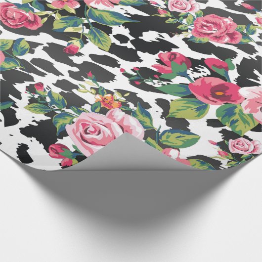 Mooie, dunne rozen en luipaard cadeaupapier (Hoek)