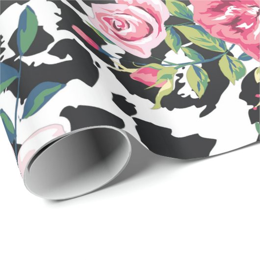 Mooie, dunne rozen en luipaard cadeaupapier (Rol Hoek)
