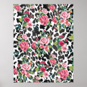 Mooie, dunne  rozen en luipaard poster (Voorkant)