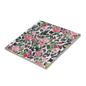 Mooie, dunne  rozen en luipaard tegeltje (Zijkant)