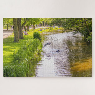 Mooie dynamische scène uit het park, Amsterdam Legpuzzel