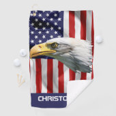 Mooie Eagle, de Amerikaanse vlag, patriottisch Golfhanddoek (Insitu)