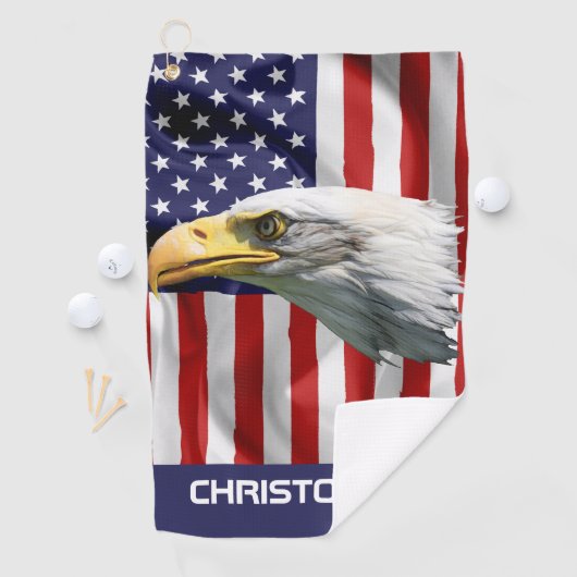 Mooie Eagle, de Amerikaanse vlag, patriottisch Golfhanddoek (Insitu)