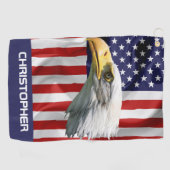 Mooie Eagle, de Amerikaanse vlag, patriottisch Golfhanddoek (Horizontaal)
