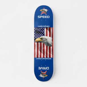 Mooie Eagle, de Amerikaanse vlag, patriottisch Persoonlijk Skateboard