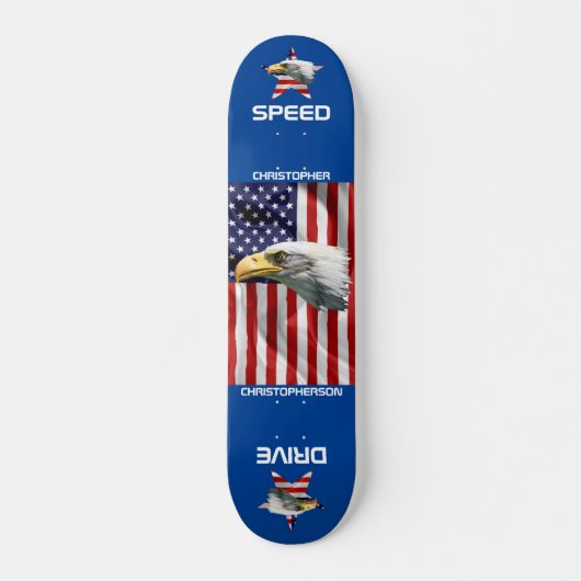 Mooie Eagle, de Amerikaanse vlag, patriottisch Persoonlijk Skateboard (Voorkant)
