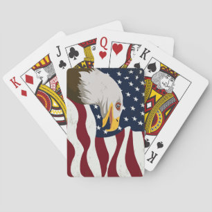 Mooie Eagle en Amerikaanse vlag Pokerkaarten