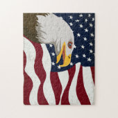 Mooie Eagle & USA Flag Jigzaag Puzzle Legpuzzel (Verticaal)