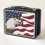 Mooie Eagle & USA Flag Metal Lunch Box (Achterkant)