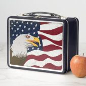Mooie Eagle & USA Flag Metal Lunch Box (In situ)