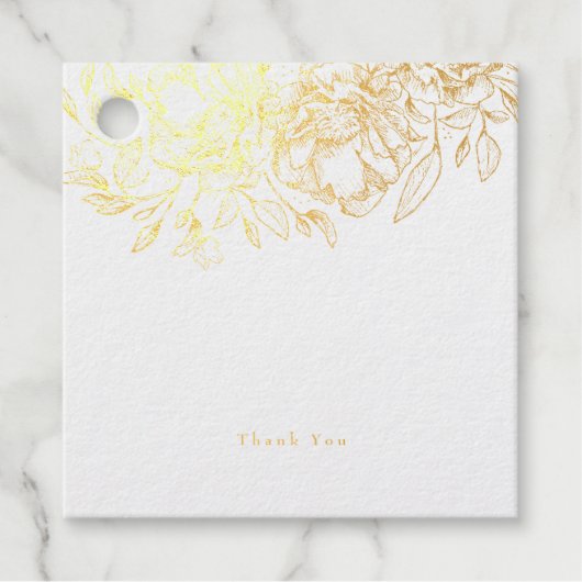 Mooie echte goudolie met ketting Floral bedankt Bedankjes Labels (Voorkant)