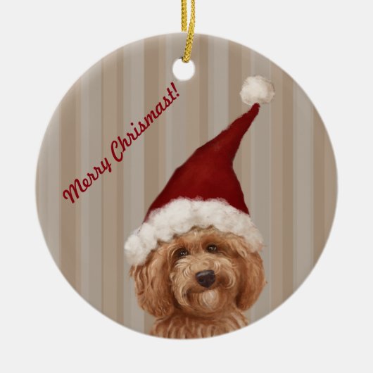 Mooie Echte tekst voor Labradoedle Love Dog Keramisch Ornament (Voorkant)