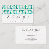 Mooie Edelsteen Goud Faux Folie Sieraden Visitekaartje (Voorkant / Achterkant)