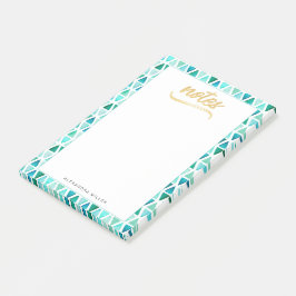 Mooie Edelstenen Grens Goud Faux Folie Naam Post-it® Notes