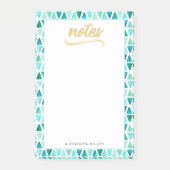 Mooie Edelstenen Grens Goud Faux Folie Naam Post-it® Notes (Voorkant)