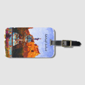 Mooie Edinburgh Scotland Castle Waterverf Bagagelabel (Voorkant (horizontaal))