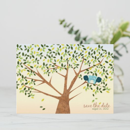 Mooie Eekhoorn Boom Bewaar de Datum Save The Date (Staand voorkant)