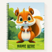 Mooie Eekhoorn Bosdier Cartoon Grafisch Ontwerp Notitieboek (Voorkant)