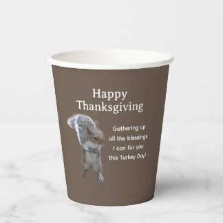 Mooie eekhoorn foto Fijne Thanksgiving Day Papieren Bekers