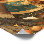 Mooie Eekhoorn Herfst Dier Kraam Muur Kunstprint Poster (Hoek)
