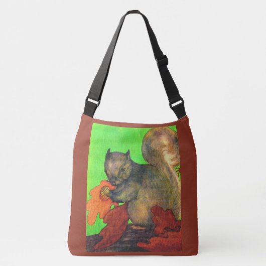 mooie eekhoorn print crossbody tas (Voorkant)