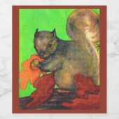 mooie eekhoorn wijn etiket (Enkel label)
