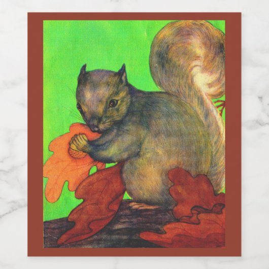 mooie eekhoorn wijn etiket (Enkel label)