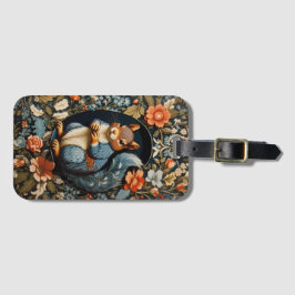 Mooie eekhoorn William Morris Geïnspireerd Bagagelabel