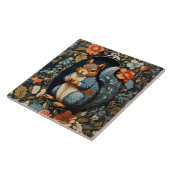 Mooie eekhoorn William Morris Geïnspireerd Tegeltje (Zijkant)