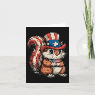 Mooie eekhoornkostuum met Amerikaanse hoge hoed Kaart
