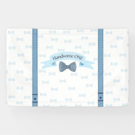 Mooie Eén Baby Jongen Eerste Verjaardag Banner