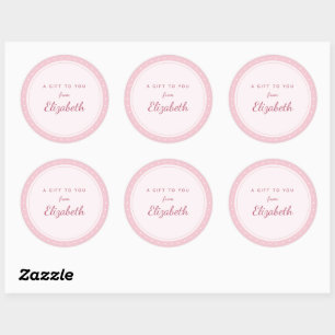 Mooie "Een cadeau voor jou van" naamsticker Ronde Sticker