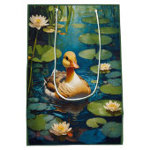 Mooie eend bij de vijver medium cadeauzakje (Achterkant)