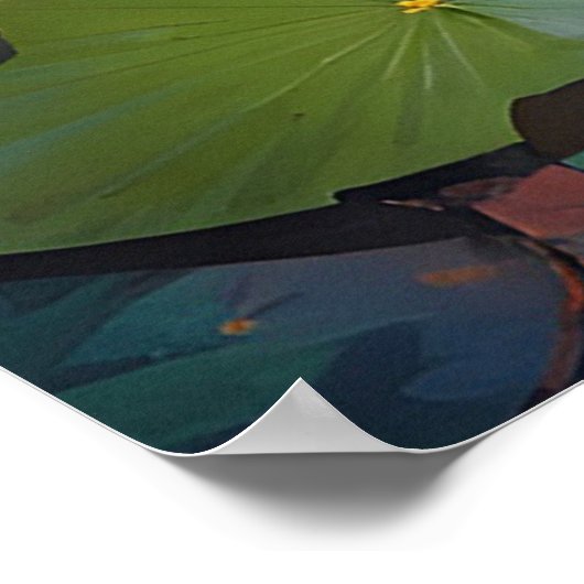 Mooie eend bij de vijver poster (Hoek)